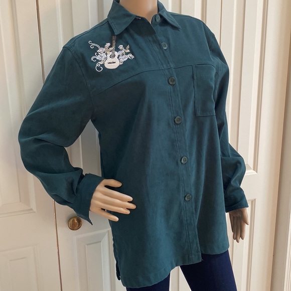 Vintage Classic Elements Womens S Green Long Sleeve Button Up Shirt. - Picture 3 of 12